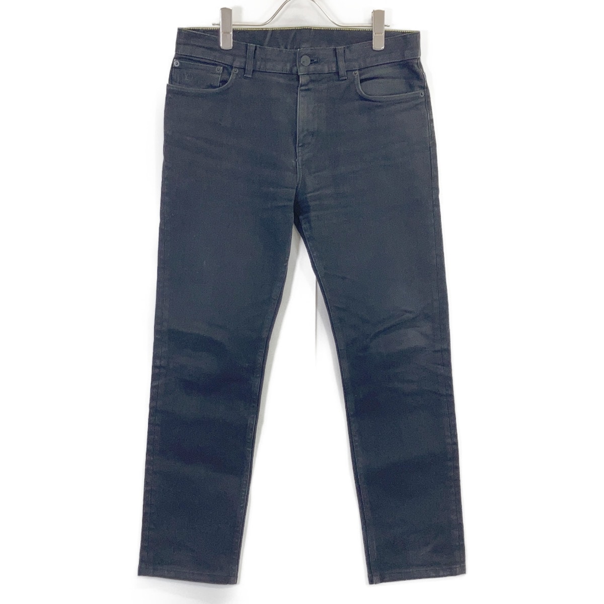 ルイヴィトン ブラック モノグラムパッチ デニムパンツ 30