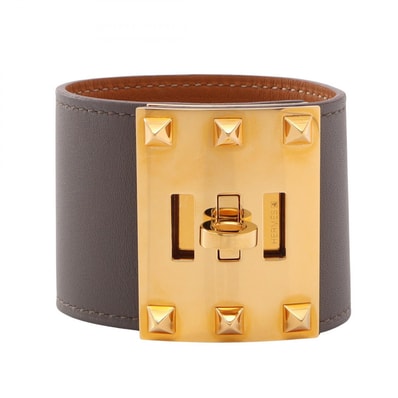 エルメス HERMES ケリードッグ エクストリーム バングル アクセサリー GP(ゴールドメッキ) ヴォースイフト ヴォースイフト ゴールド □P刻印(2012年製造) レディース グレー系 / ゴールド系 【中古】