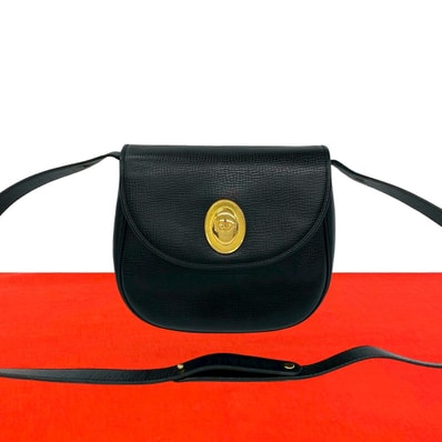Christian Dior ディオール CD ロゴ金具 レザー ショルダーバッグ ブラック
34317