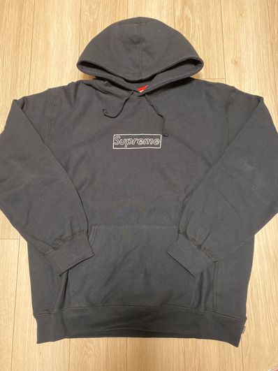 Supreme KAWS Chalk Logo Hooded Sweatshirt "Black"(2021)