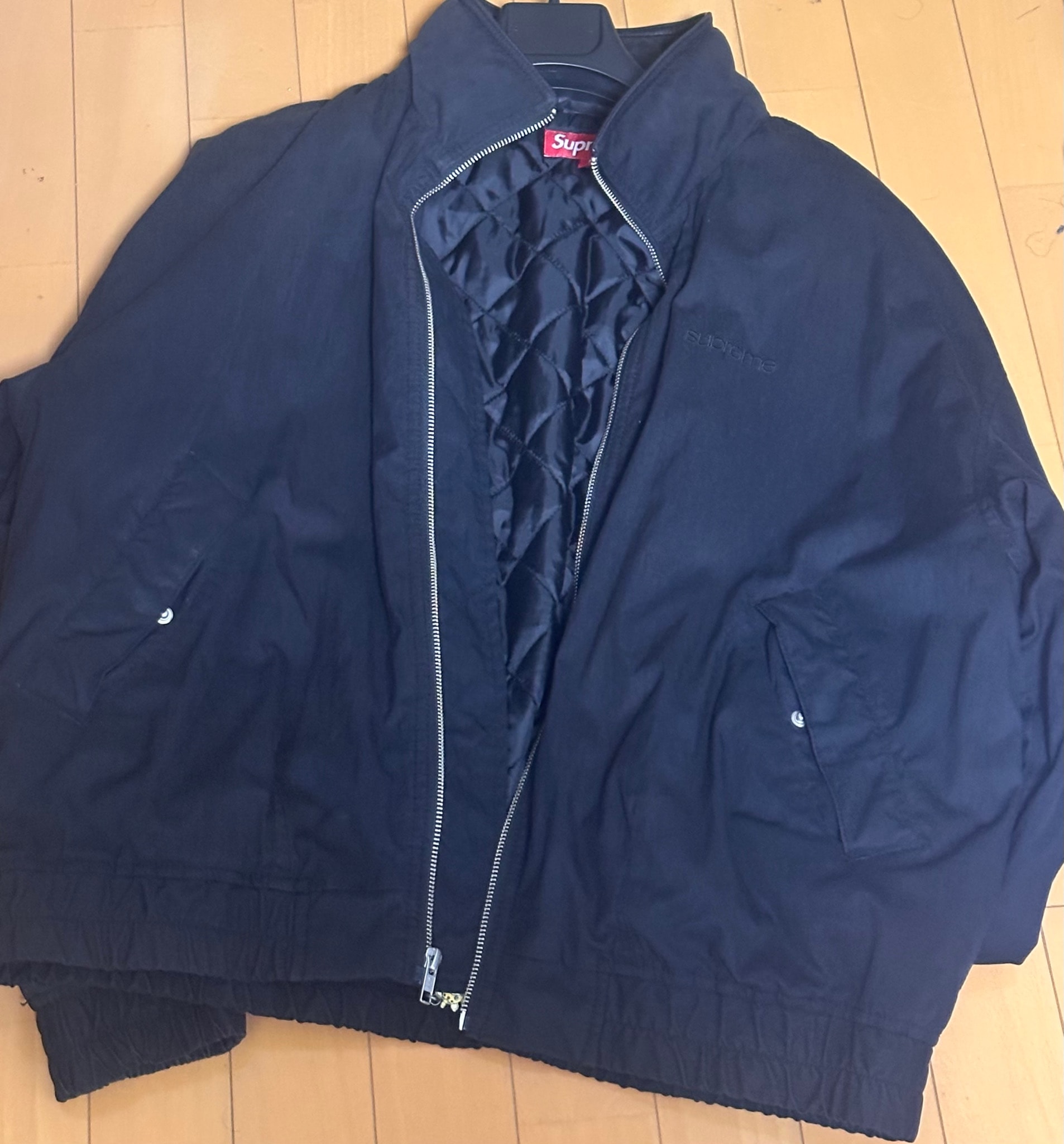 Supreme Leather Collar Utility Jacket "Black"