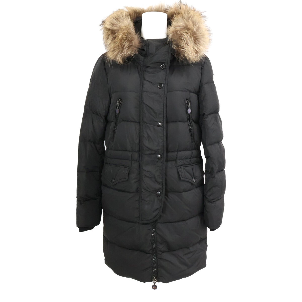 モンクレール FRAGON/フラゴン ラクーンファー フーデッドダウンコート 1