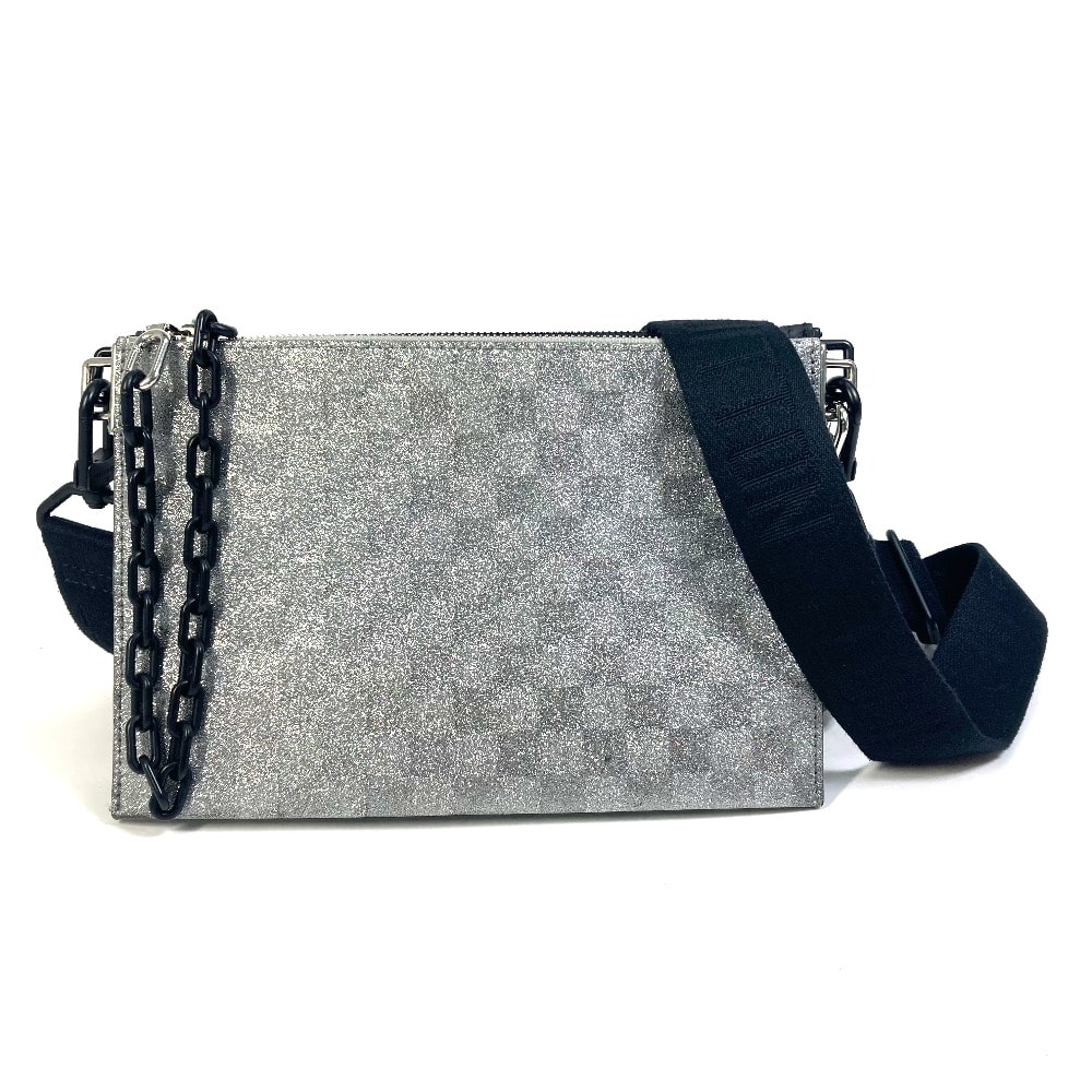 ルイヴィトン LOUIS VUITTON トリオポーチ NM M59682 ダミエグリッター カバン コインケース ポーチ 斜め掛け ショルダーバッグ レザー シルバー