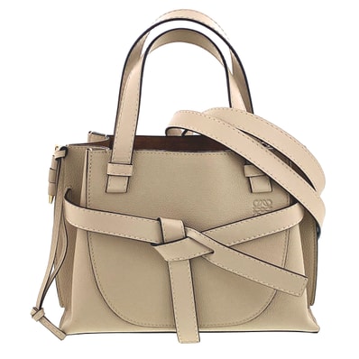 LOEWE ロエベ ゲート トップハンドルバッグ ミニ ハンドバッグ 321.12.Z99 レザー ベージュ レディース【中古】