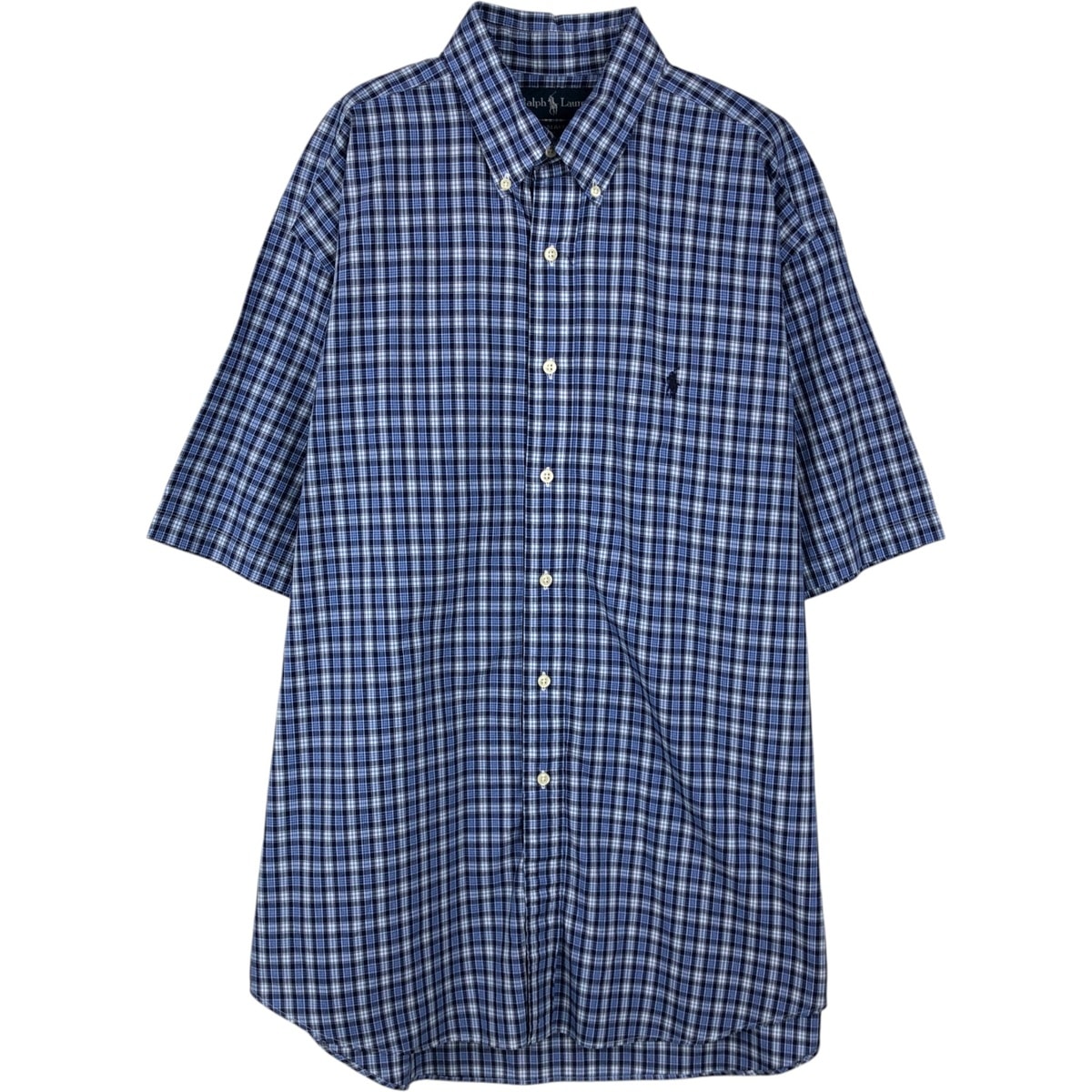 古着 ラルフローレン Ralph Lauren BLAKE 半袖 ボタンダウン チェックシャツ メンズL相当/eaa643967