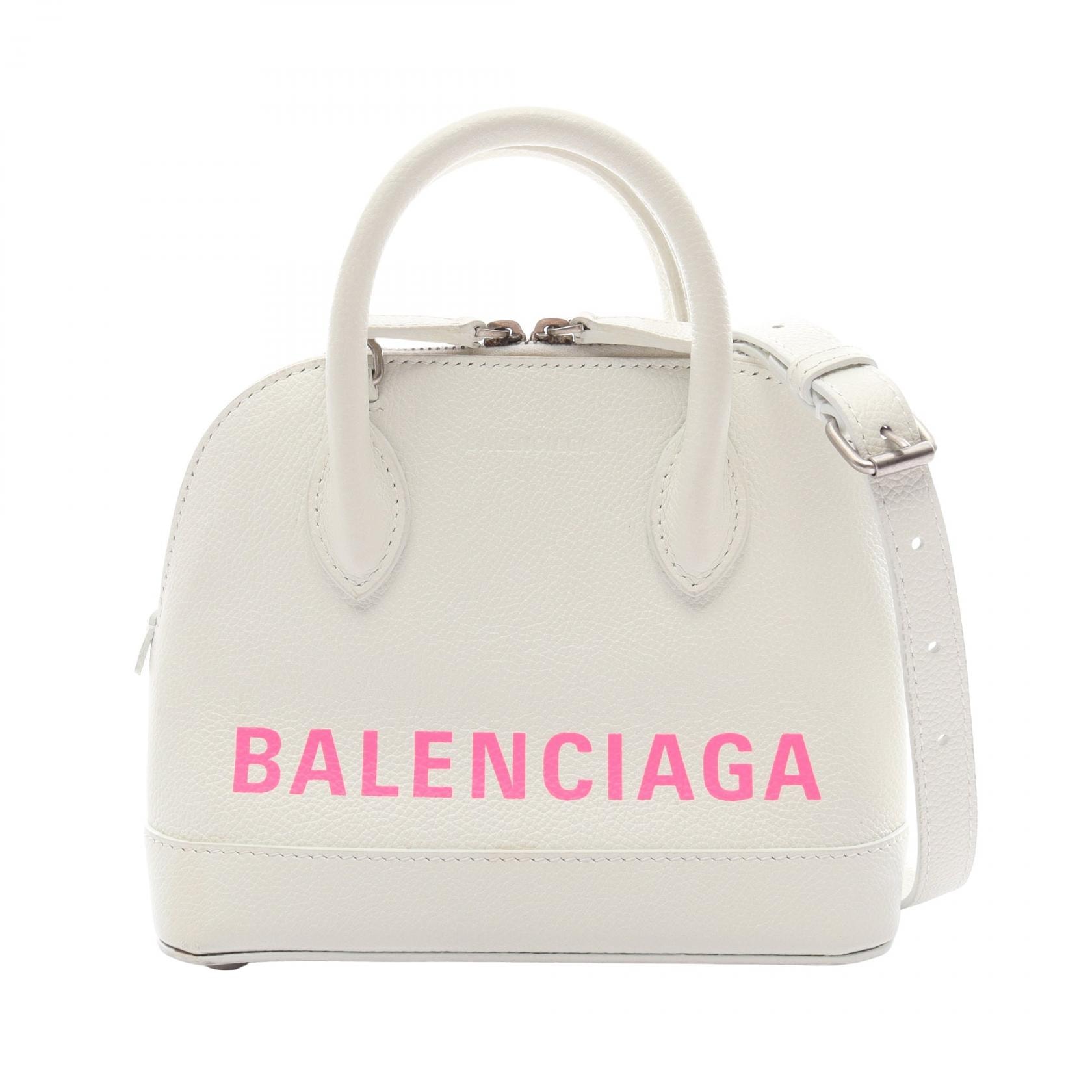 バレンシアガ BALENCIAGA VILLE TOP HANDLE XXS ヴィルトップハンドル 2WAY ハンドバッグ バッグ レザー レディース ホワイト系 550646 【中古】