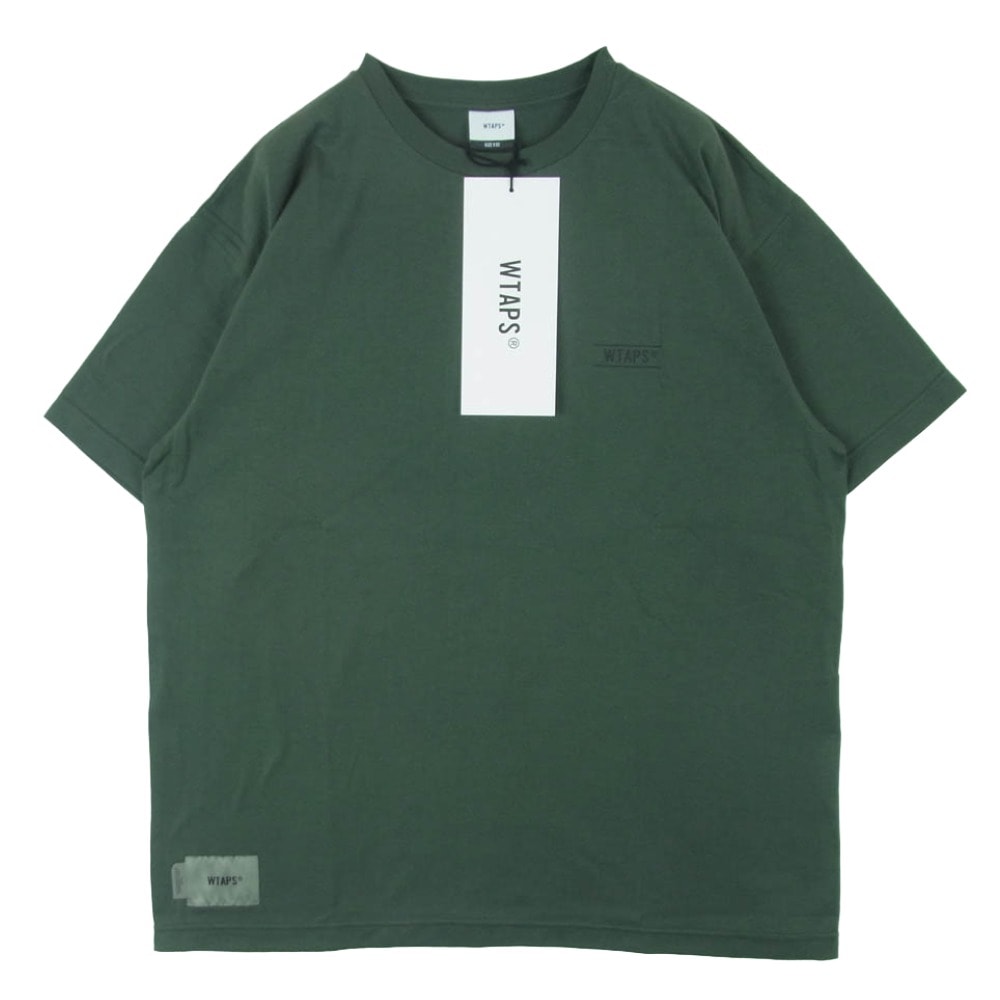 WTAPS ダブルタップス 25SS 251atdt-stm10s Containing 02 SS Cotton OliveDrab コンテイニング コットン オリーブドラブ 半袖 Tシャツ グリーン系 02【新古品】【未使用】【中古】
