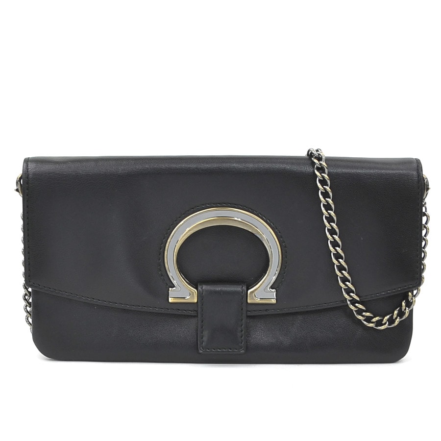 サルヴァトーレフェラガモ Salvatore Ferragamo ショルダーバッグ ガンチーニ レザー ブラック レディース【中古】 h31636a