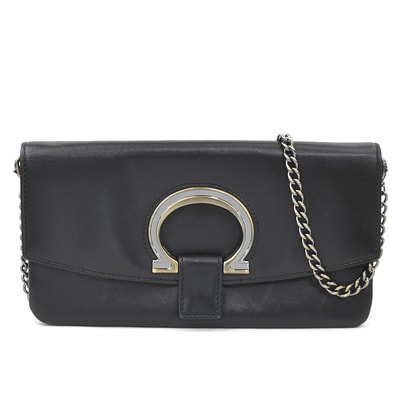 サルヴァトーレフェラガモ Salvatore Ferragamo ショルダーバッグ ガンチーニ レザー ブラック レディース【中古】 h31636a