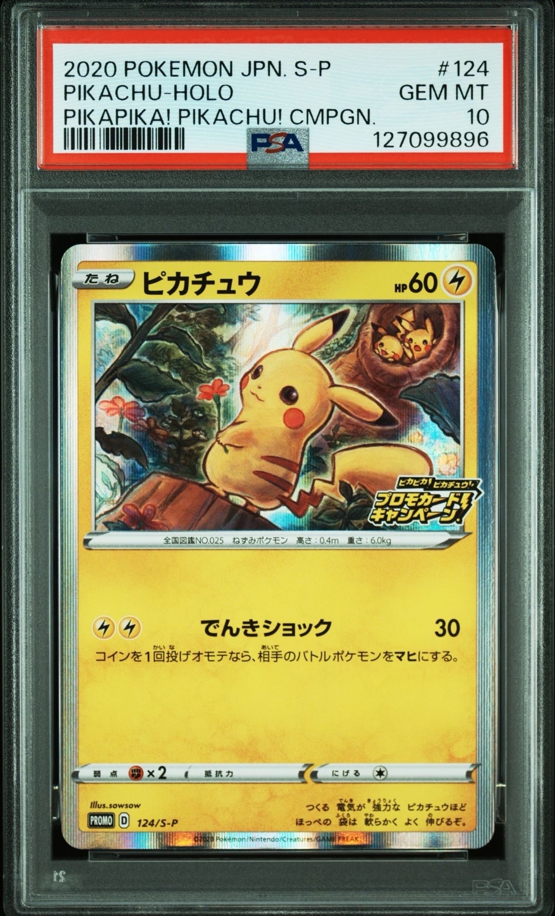 ピカチュウ: プロモ P [S-P 124](ピカピカ!ピカチュウ!プロモカードキャンペーン)