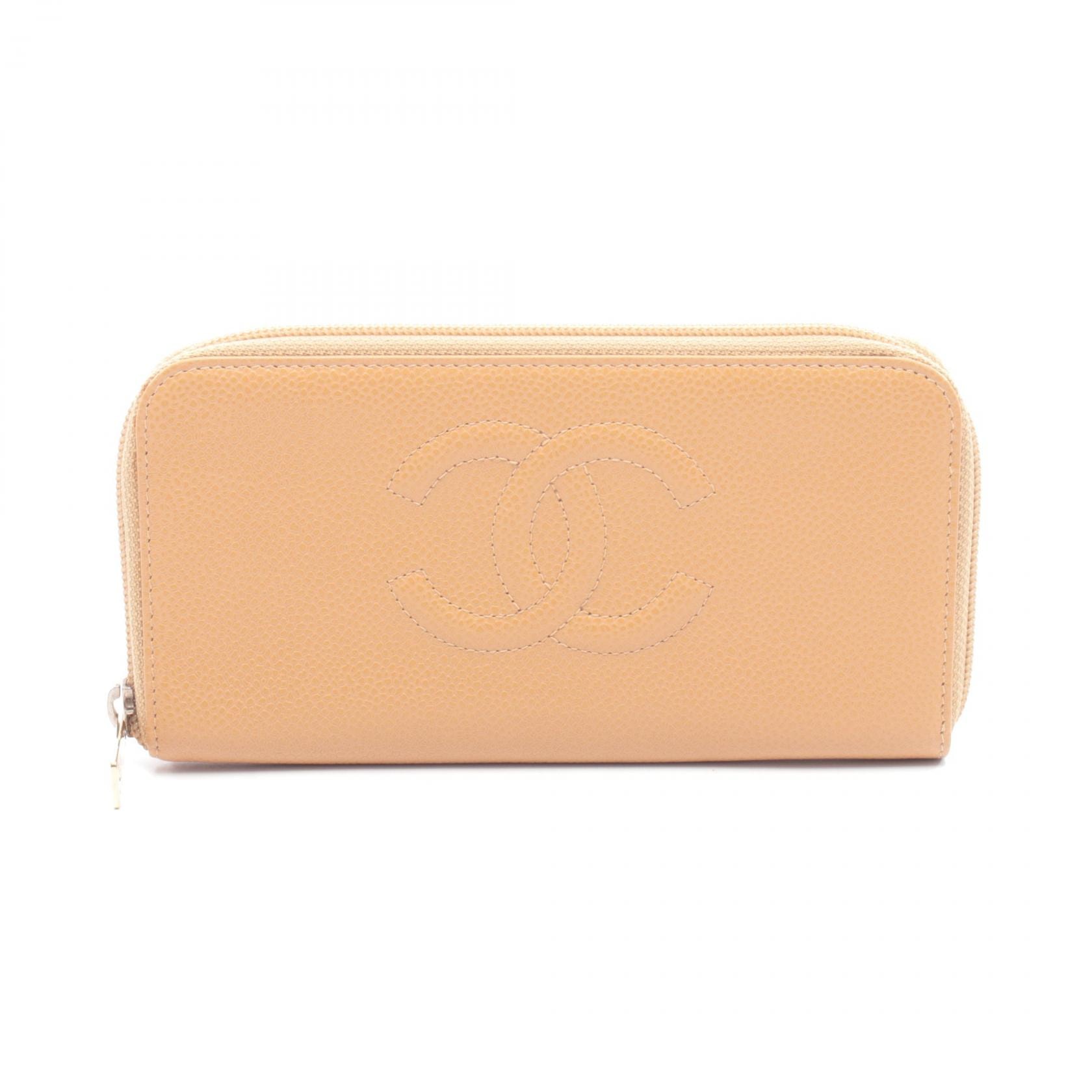 シャネル CHANEL ココマーク ラウンド長財布 財布 カーフ(牛革) レディース ブラウン系 【中古】