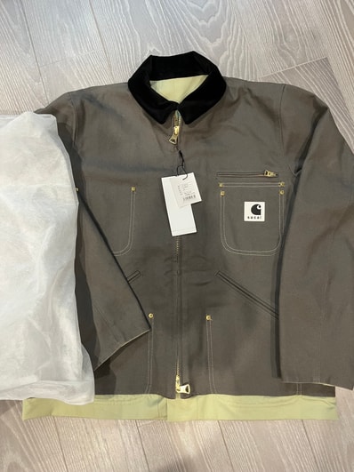 Carhartt WIP × sacai Reversible Duck Jacket "GrayxL/Green"