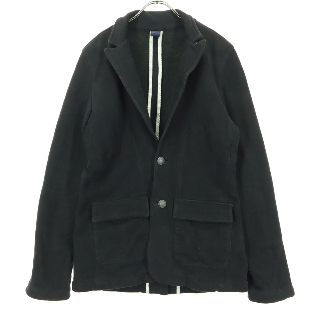 GAP ギャップ 裏起毛 長袖 スウェット地 テーラードジャケット XS ブラック