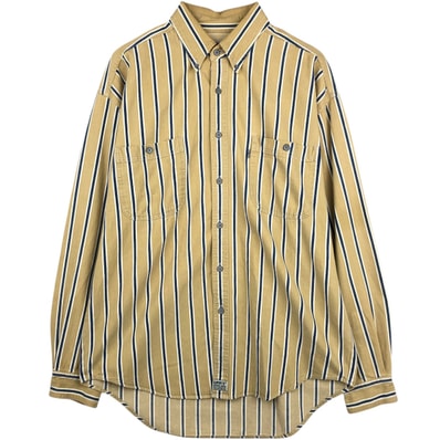 古着 90年代 リーバイス Levi's ストライプ柄 長袖 ボタンダウンデニムシャツ メンズL相当 ヴィンテージ/eaa643515