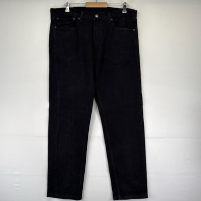 古着 リーバイス Levi's デニム パンツ ジーパン ジッパーフライ ストレート 5ポケット 505 テーパード W38×L32 ブラック系 メンズ