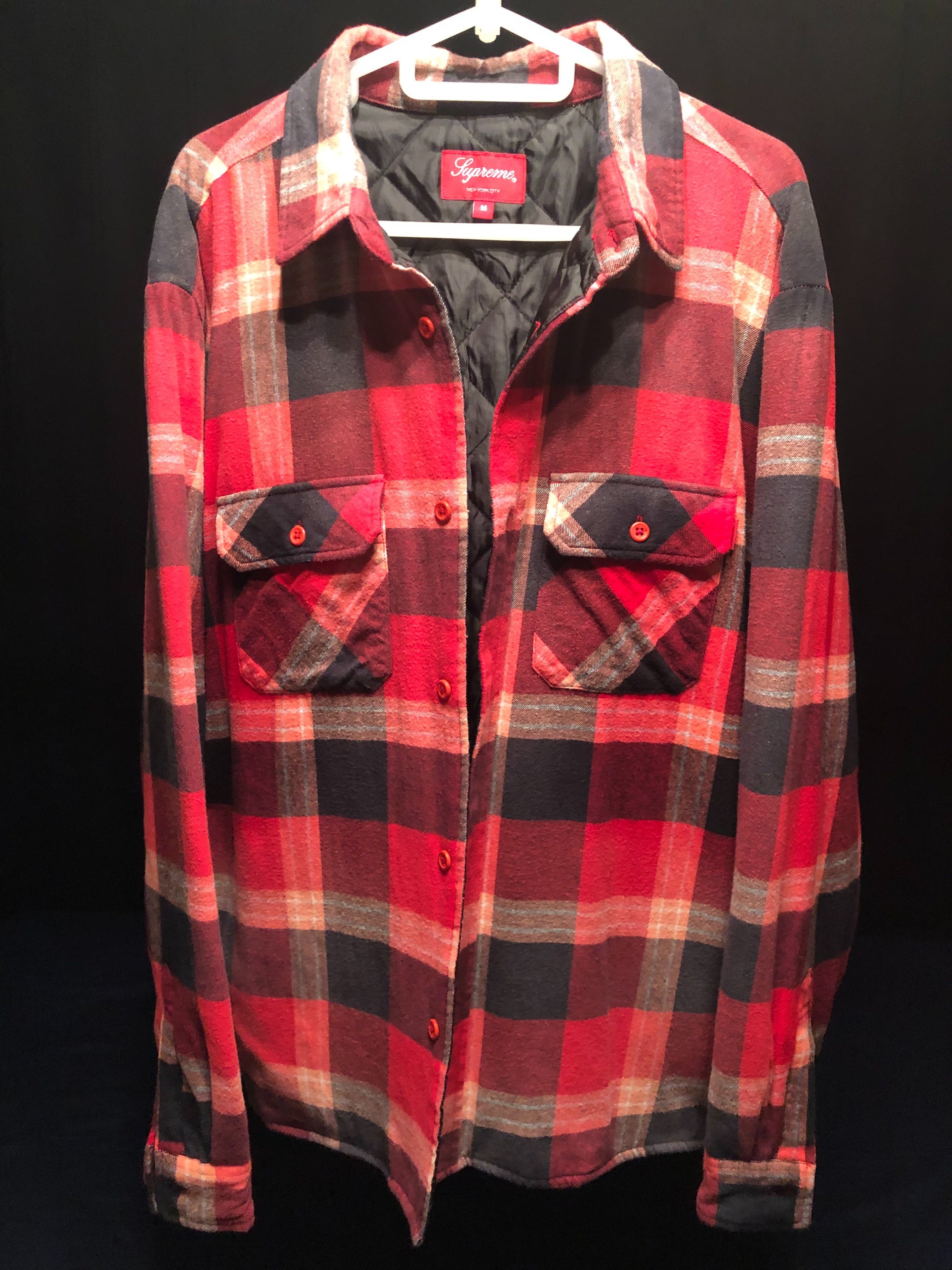 Supreme Quilted Flannel Shirt "Red"