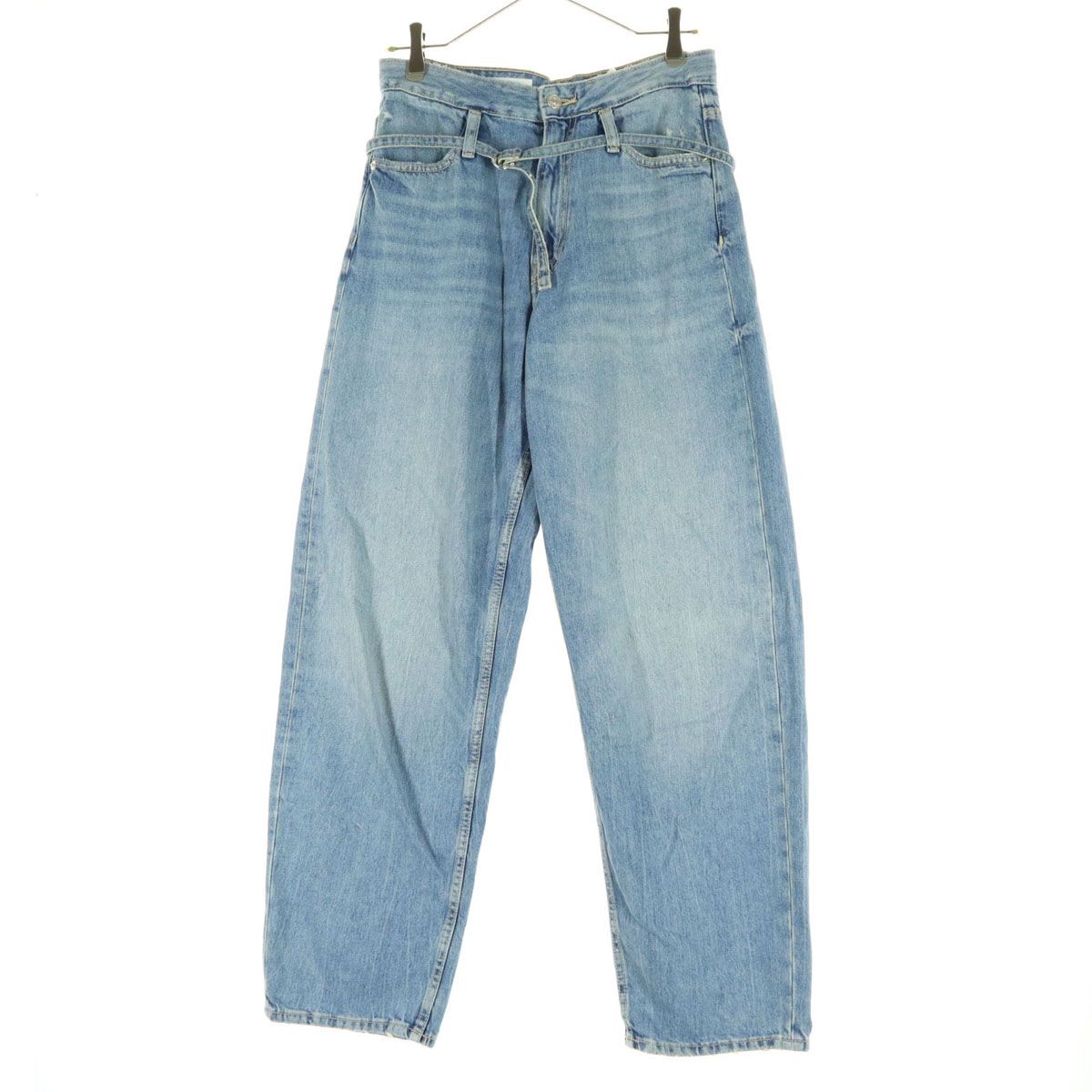 ZARA ザラ デニムパンツ 36 ブルー ベルト付き