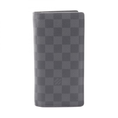 ルイ・ヴィトン LOUIS VUITTON ポルトフォイユ ブラザ ダミエグラフィット 二つ折り長財布 財布 PVCコーティングキャンバス レザー ダミエ・グラフィット メンズ ブラック系 N62665 【中古】