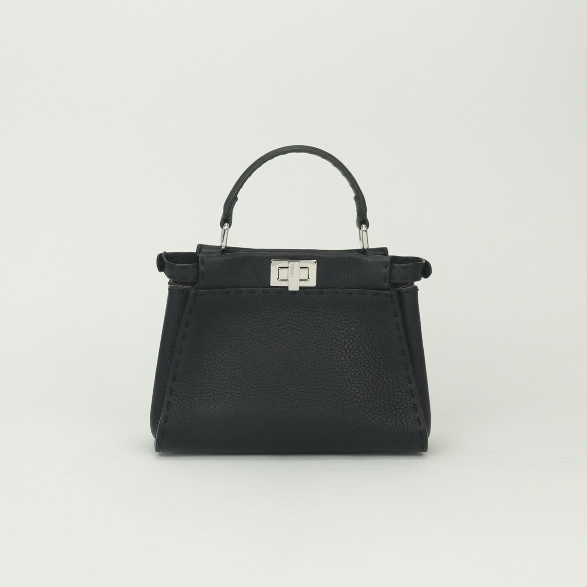 フェンディ FENDI ミニピーカブー ミニピーカブー ピーカブースモール セレリア バッグ トートバッグ ショルダーバッグ レザー ブラック Blackブラウン Brown 黒 茶 シルバー金具 2way