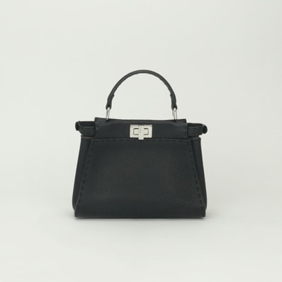 フェンディ FENDI ミニピーカブー ミニピーカブー ピーカブースモール セレリア バッグ トートバッグ ショルダーバッグ レザー ブラック Blackブラウン Brown 黒 茶 シルバー金具 2way