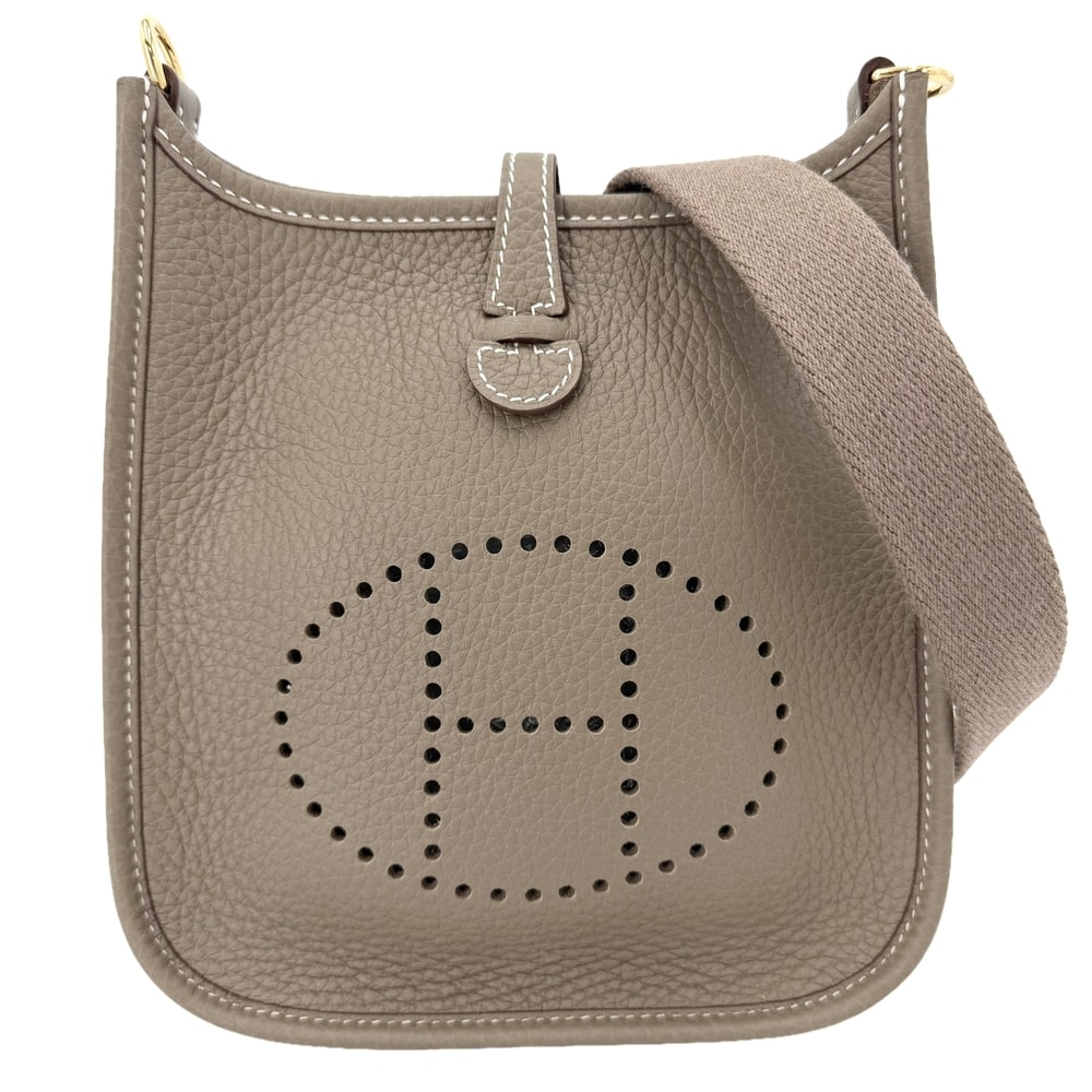 HERMES エルメス ショルダーバッグ エブリンTPM ポシェット 肩掛け 斜め掛け 小さめ G刻印 レザー エトゥープ ゴールド金具 レディース 美品 2026年【中古品】