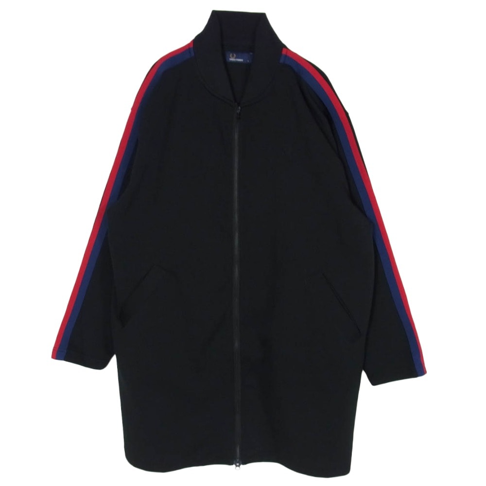 FRED PERRY フレッドペリー ジャケット FZ2569 BILLY'S EXCLUSIVE BOMBER TRACK COAT ボンバートラックコート ジャージー ロングジャケット ブラック系 L【中古】