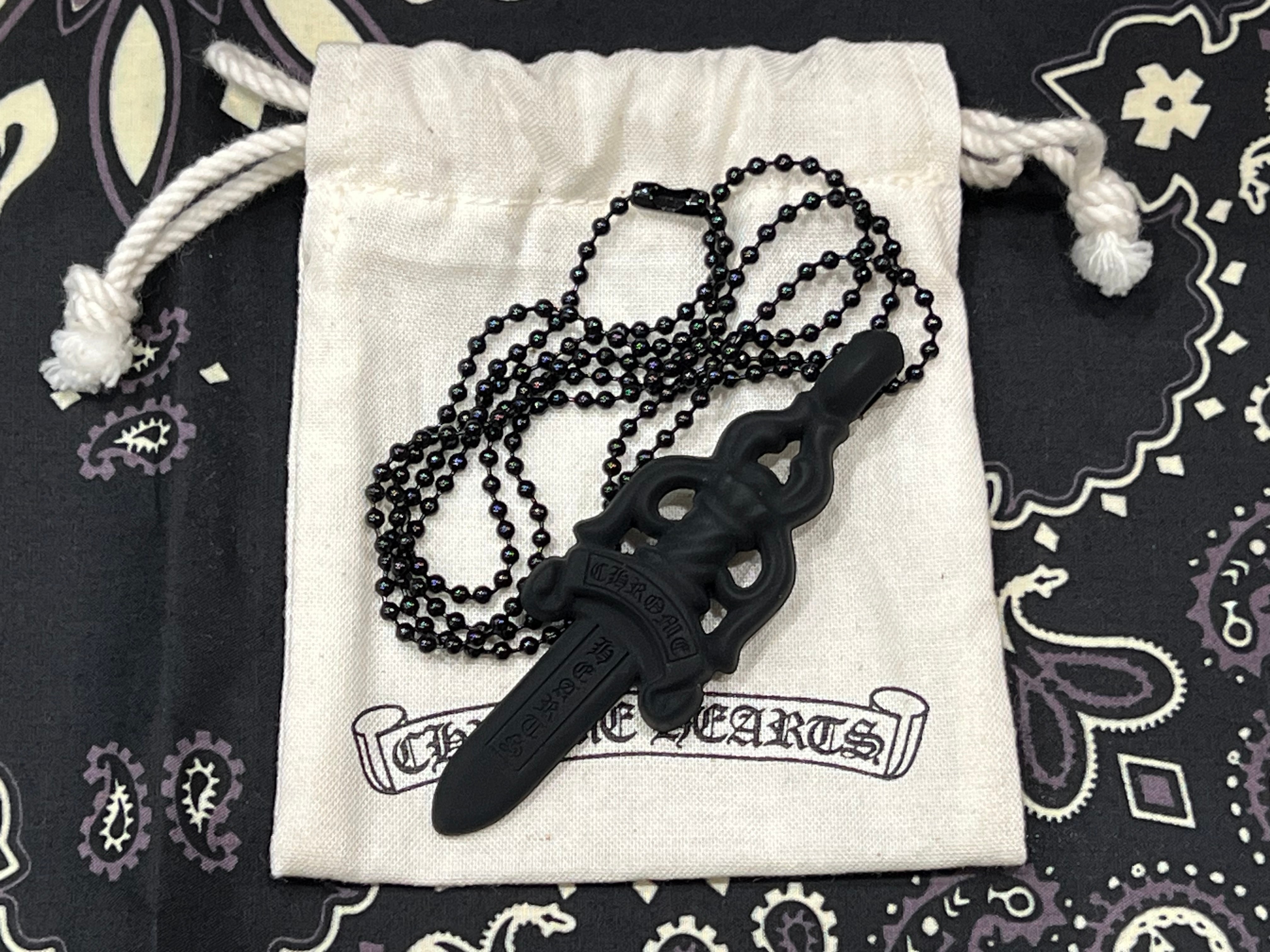 Chrome Hearts Rubber Large Dagger Silicon Necklace "Black"