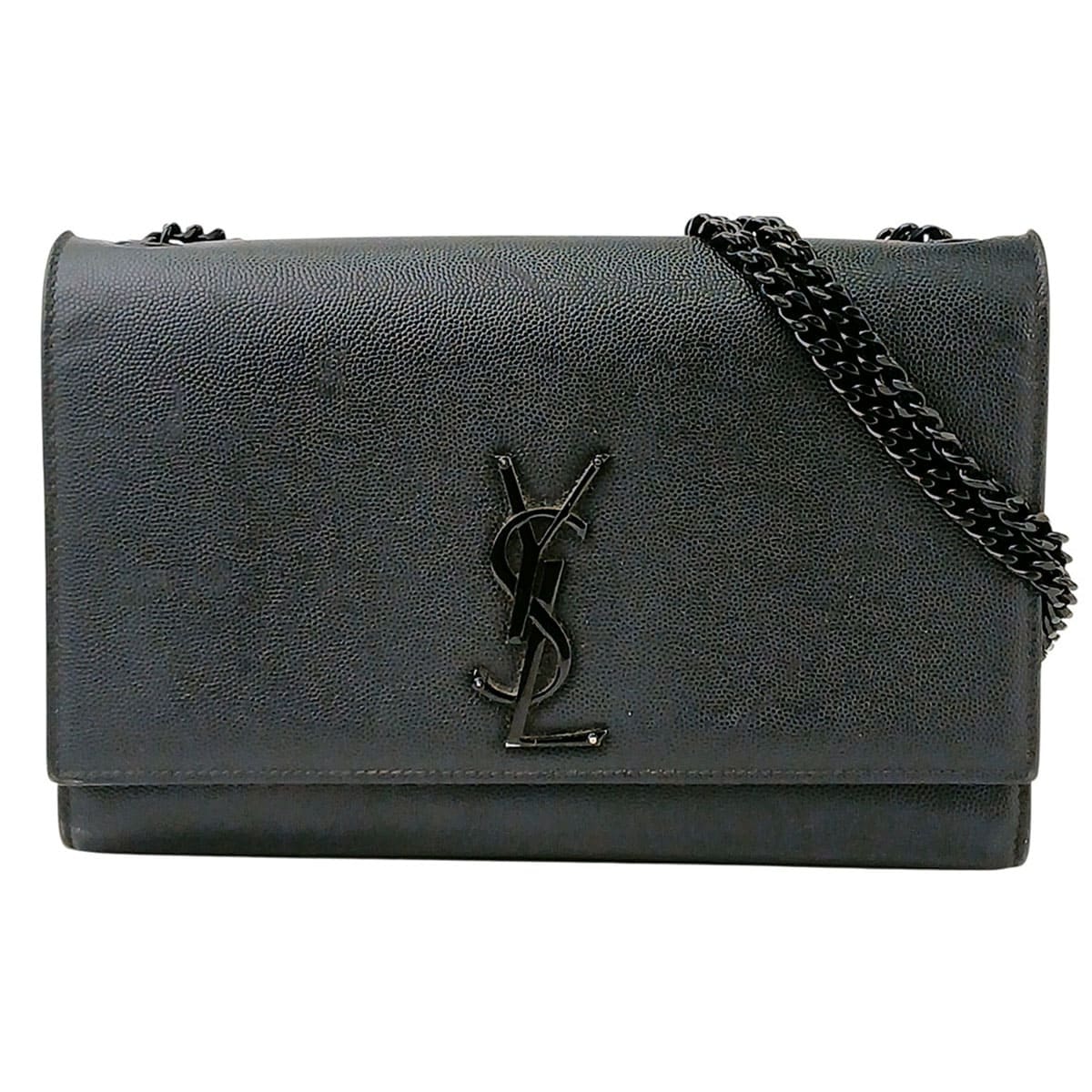 SAINT LAURENT サンローラン ケイト ミディアム チェーンショルダーバッグ ショルダーバッグ 364021 レザー ブラック  レディース【中古】