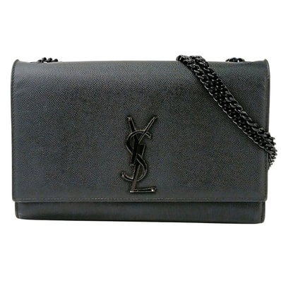 SAINT LAURENT サンローラン ケイト ミディアム チェーンショルダーバッグ ショルダーバッグ 364021 レザー ブラック レディース【中古】