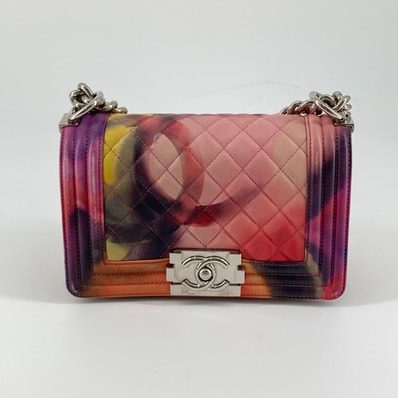 CHANEL(シャネル)マトラッセ ボーイシャネル ラムスキン チェーン ショルダー バッグ 20番台マルチカラー