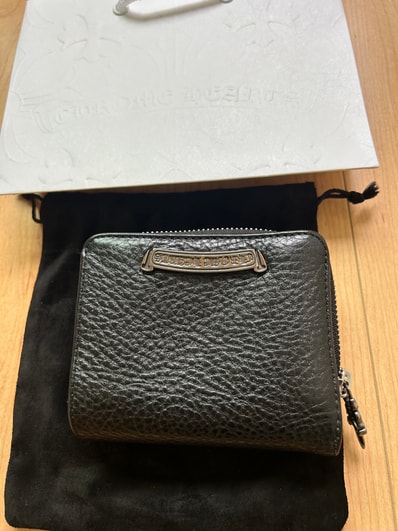 Chrome Hearts Square Zip Bill Wallet / Leather "Black"