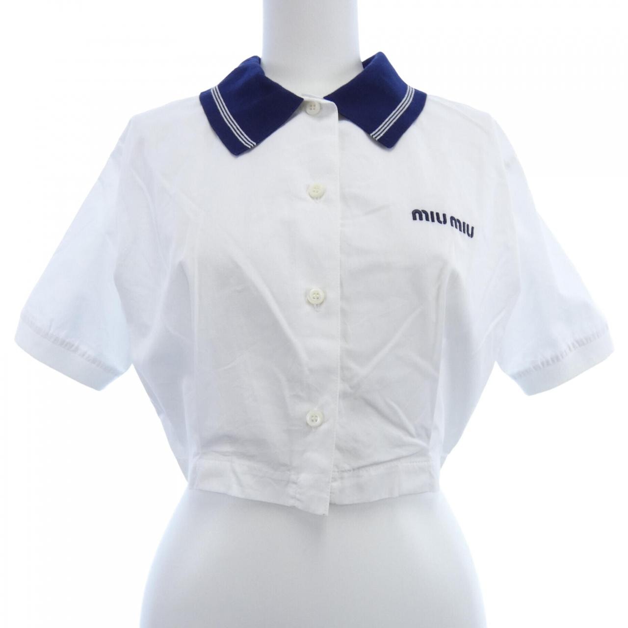 ミュウミュウ MIU MIU ポプリンシャツ MK1857 SOOO 10RG S/Sシャツ