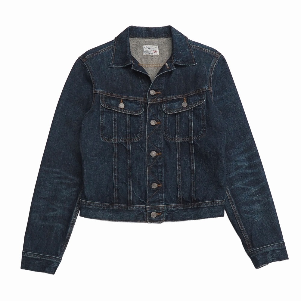 POLO RALPH LAUREN ポロ・ラルフローレン ジャケット サイズXS デニム Gジャン ロゴボタン ロゴレザー ブランド古着【中古】20261015/RB1312