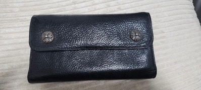 Chrome Hearts Wave Cross Ball Leather Long Wallet "Black"