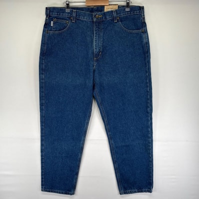 古着 美品 カーハート Carhartt デニム パンツ タグ付き ジーパン デッドストック 5ポケット ワンポイント W40 L30 ブルー系 メンズ