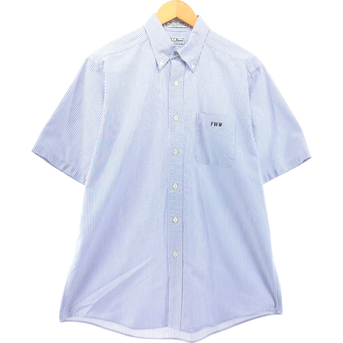 古着 90~00年代 エルエルビーン L.L.Bean 半袖 ボタンダウン ストライプシャツ メンズM相当/eaa554567