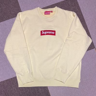 Supreme Box Logo Crewneck "Pale Yellow" (22FW)