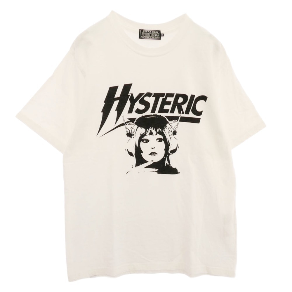 HYSTERIC GLAMOUR ヒステリックグラマー Tシャツ 02251CT36 HI-FI CLUB プリント 半袖 Tシャツ ホワイト系 M【中古】