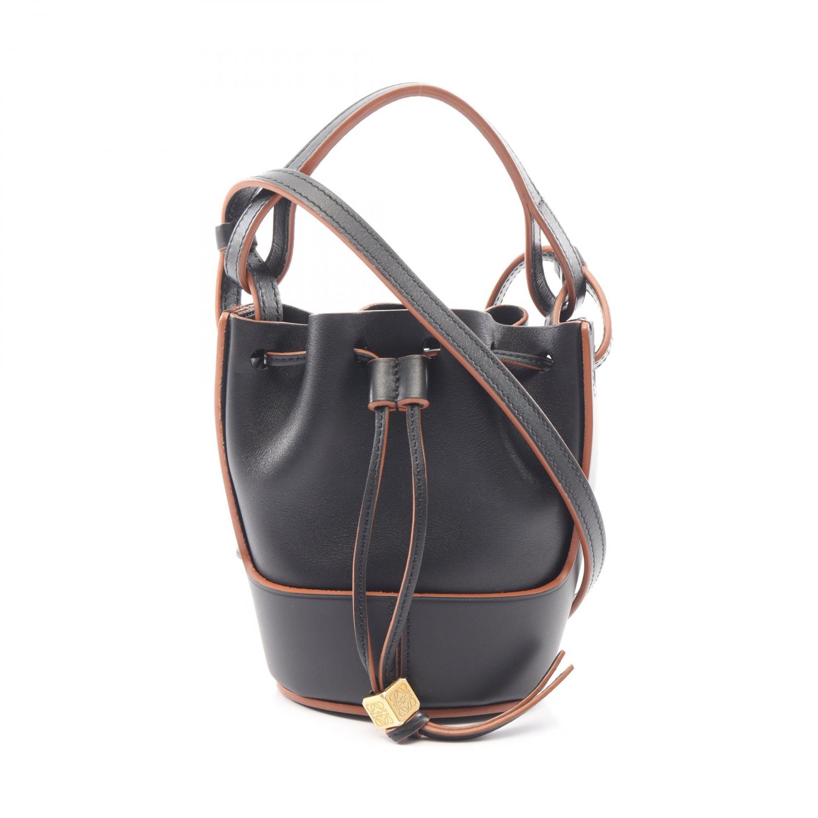 ロエベ LOEWE バルーンバッグ ナノ 2WAY ショルダーバッグ バッグ レザー レディース ブラック系 A710R85X01 【中古】