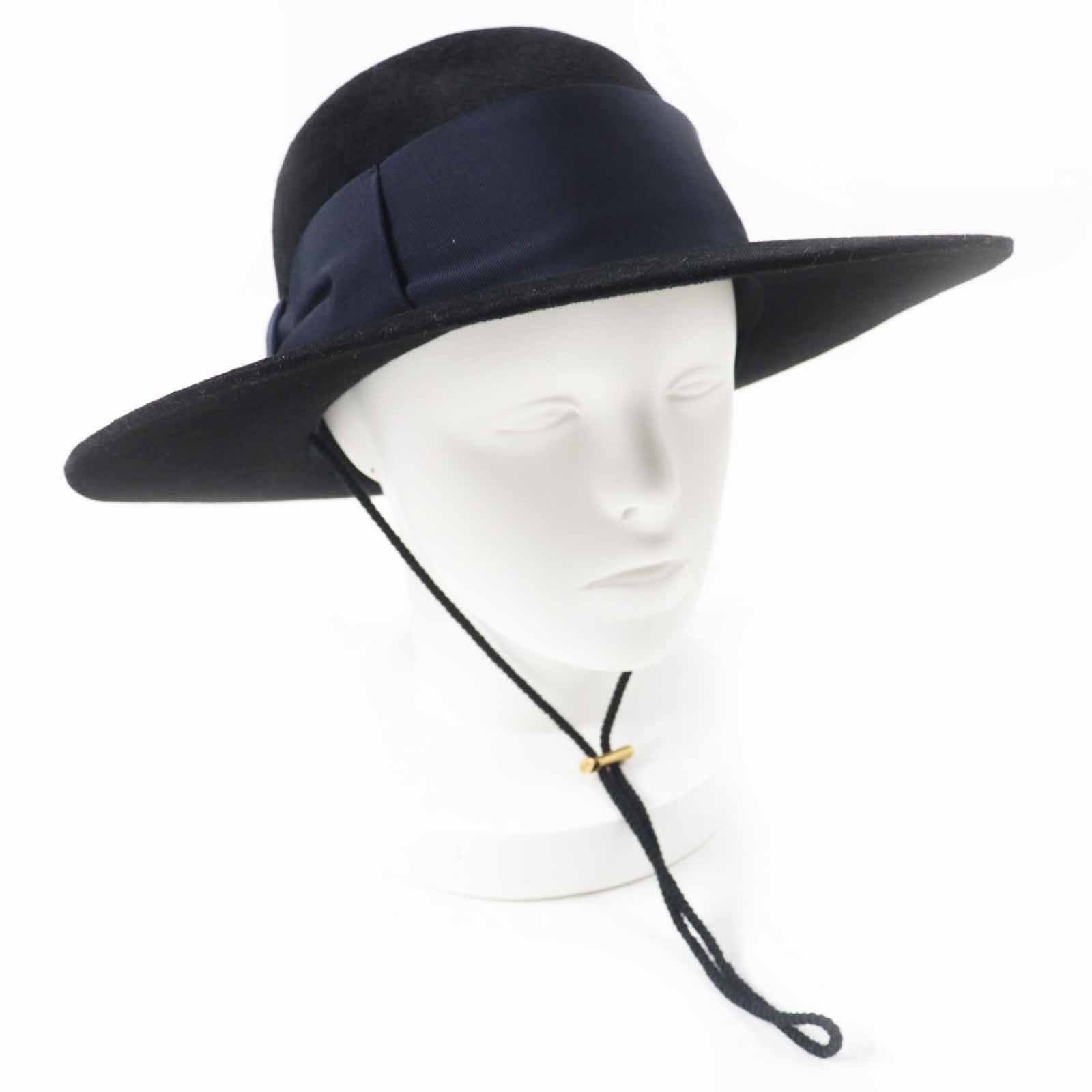グッチ
 ハット ブラック ダークネイビー レディース XL