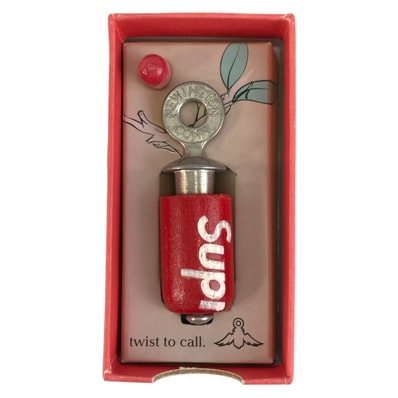 美品 Supreme シュプリーム Audubon Bird Call レッド シルバー金具 ウッド メタル/ キーホルダー 鳥笛 604443 【中古】