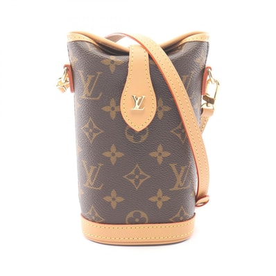 ルイ・ヴィトン LOUIS VUITTON フォールド ミーポーチ ショルダーバッグ バッグ PVCコーティングキャンバス レザー モノグラム レディース ブラウン系 M80874 【中古】