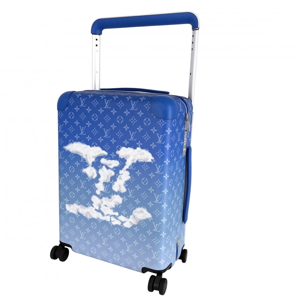 LOUIS VUITTON ルイヴィトン キャリーバッグ モノグラム クラウズ ホライゾン55 トランク スーツケース ヴァージルアブロー M20411 PVCコーティングキャンバス レザー ブルー 青 ホワイト 白 シルバー金具 ユニセックス【中古品】