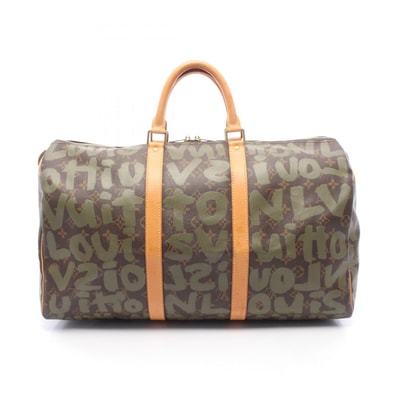 ルイ・ヴィトン LOUIS VUITTON キーポル50 ボストンバッグ ボストンバッグ バッグ PVCコーティングキャンバス レザー モノグラム・グラフィ メンズ レディース ブラウン系 / カーキ系 M92196 【中古】