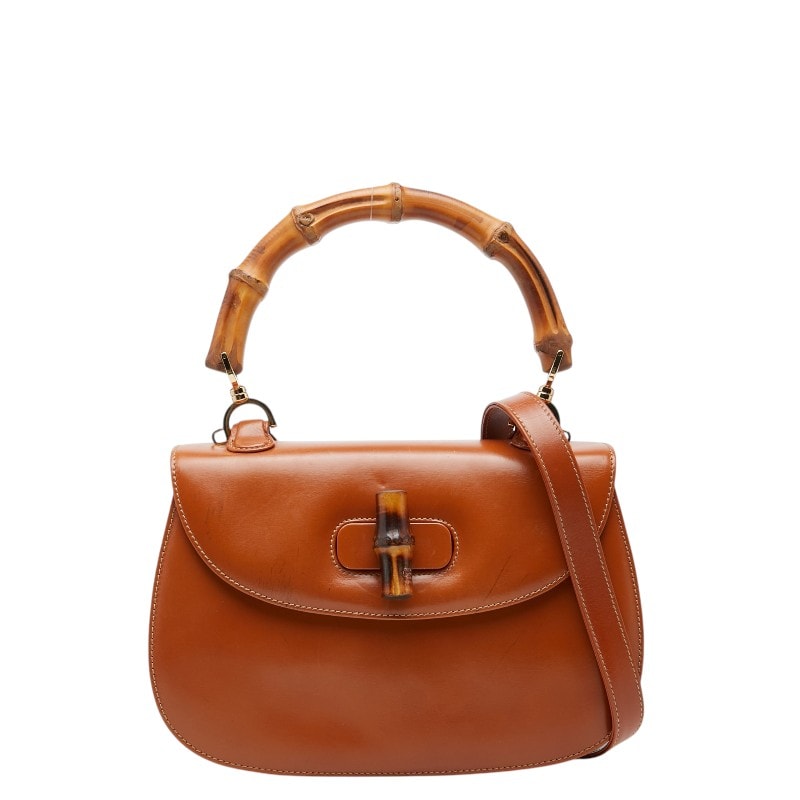 グッチ オールドグッチ バンブー ハンドバッグ ショルダーバッグ 2WAY 000 1448 ブラウン レザー レディース GUCCI 【中古】