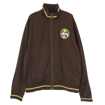 STUSSY ステューシー ジャケット OLD STUSSY AUTHENTIC GEAR RASTA TRACK JACKET ラスタ ストックロゴ トラック ジャケット ブラウン系 M【中古】