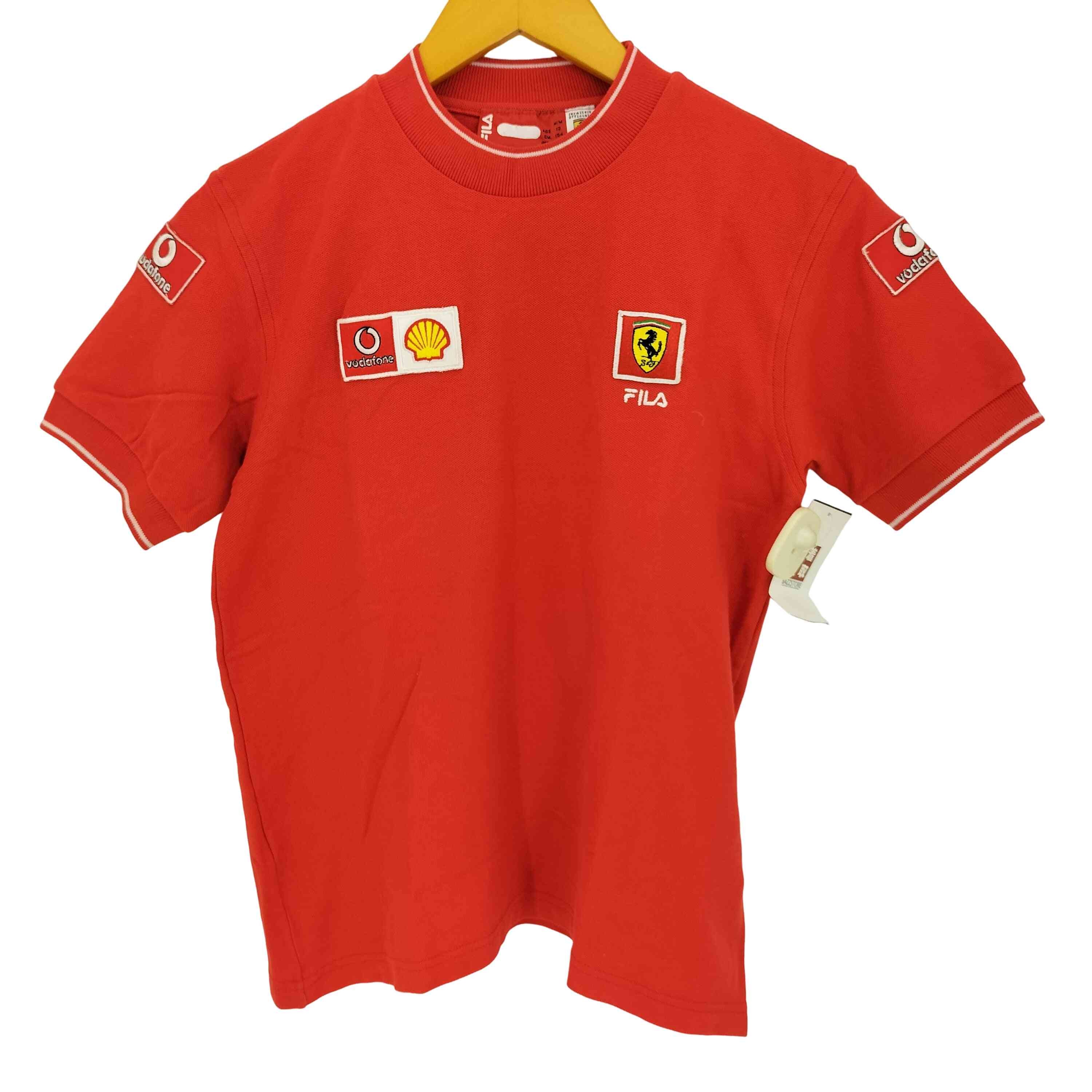 イタリア製 フェラーリ パッチ モックネック 半袖Tシャツ【1143284383823】