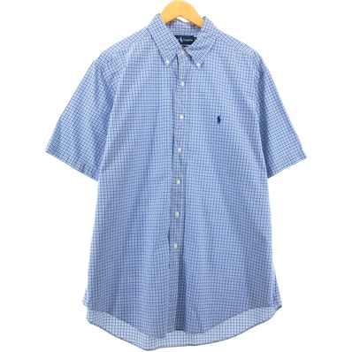 古着 ラルフローレン Ralph Lauren CLASSIC FIT 半袖 ボタンダウン チェックシャツ メンズL相当/eaa548613