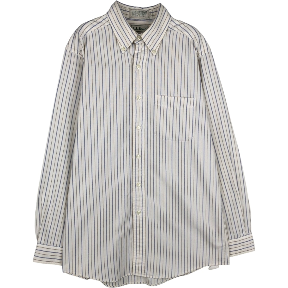 古着 90年代 エルエルビーン L.L.Bean マルチストライプ 長袖 ボタンダウンストライプシャツ メンズM相当 ヴィンテージ/eaa628832