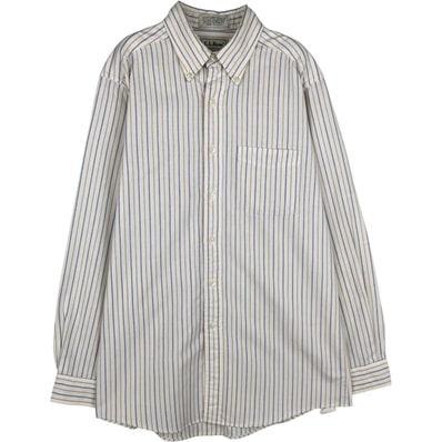 古着 90年代 エルエルビーン L.L.Bean マルチストライプ 長袖 ボタンダウンストライプシャツ メンズM相当 ヴィンテージ/eaa628832